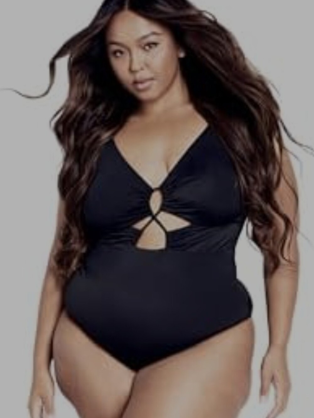 New! CITY CHIC Black PALMA Swimsuit / Size 14 Plus